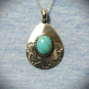 Very Pretty Sterling Turquoise Necklace